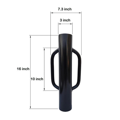 MTB Garden post driver 8lb black powder-coated steel for durable outdoor use.