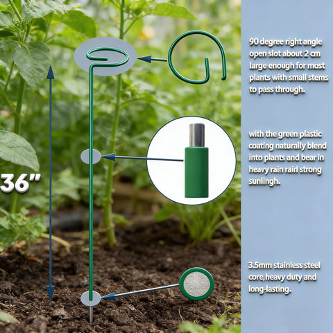 MTB Supply green open-loop stake secures stems with easy guidance.