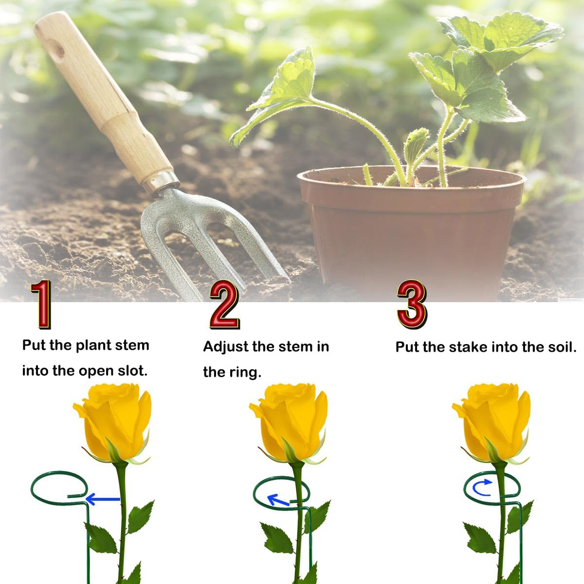 MTB Supply 20-pack green stakes for versatile garden support.