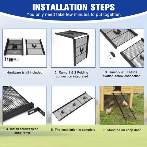 MTGSTOCL rooster-design ramp adds charm to any poultry setup while remaining practical.