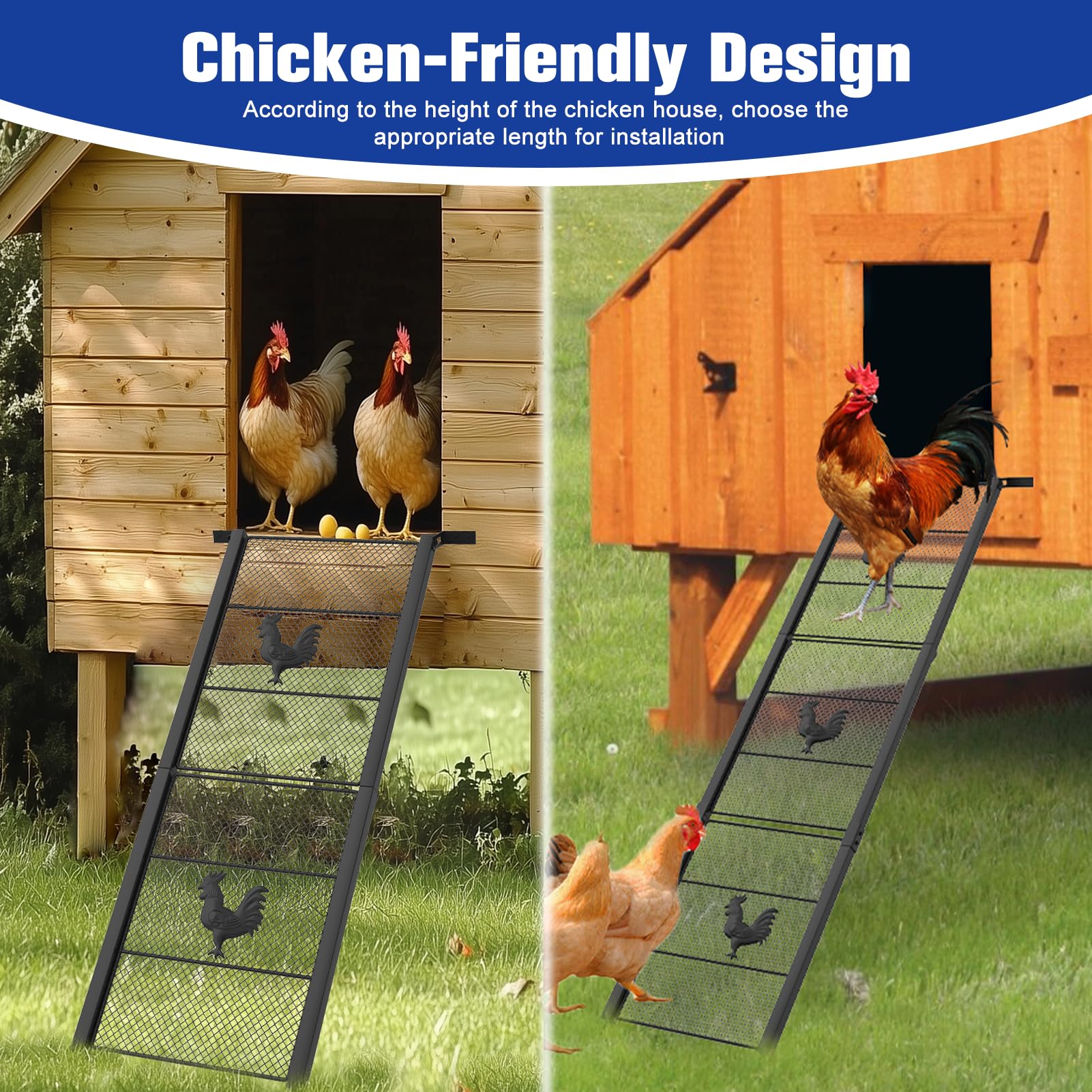 MTGSTOCL waterproof non-slip coop ramp keeps feet secure in rain or shine.