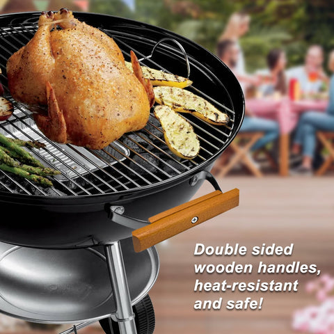 MTGSTOCL heat-resistant handle demonstrated during grilling session.