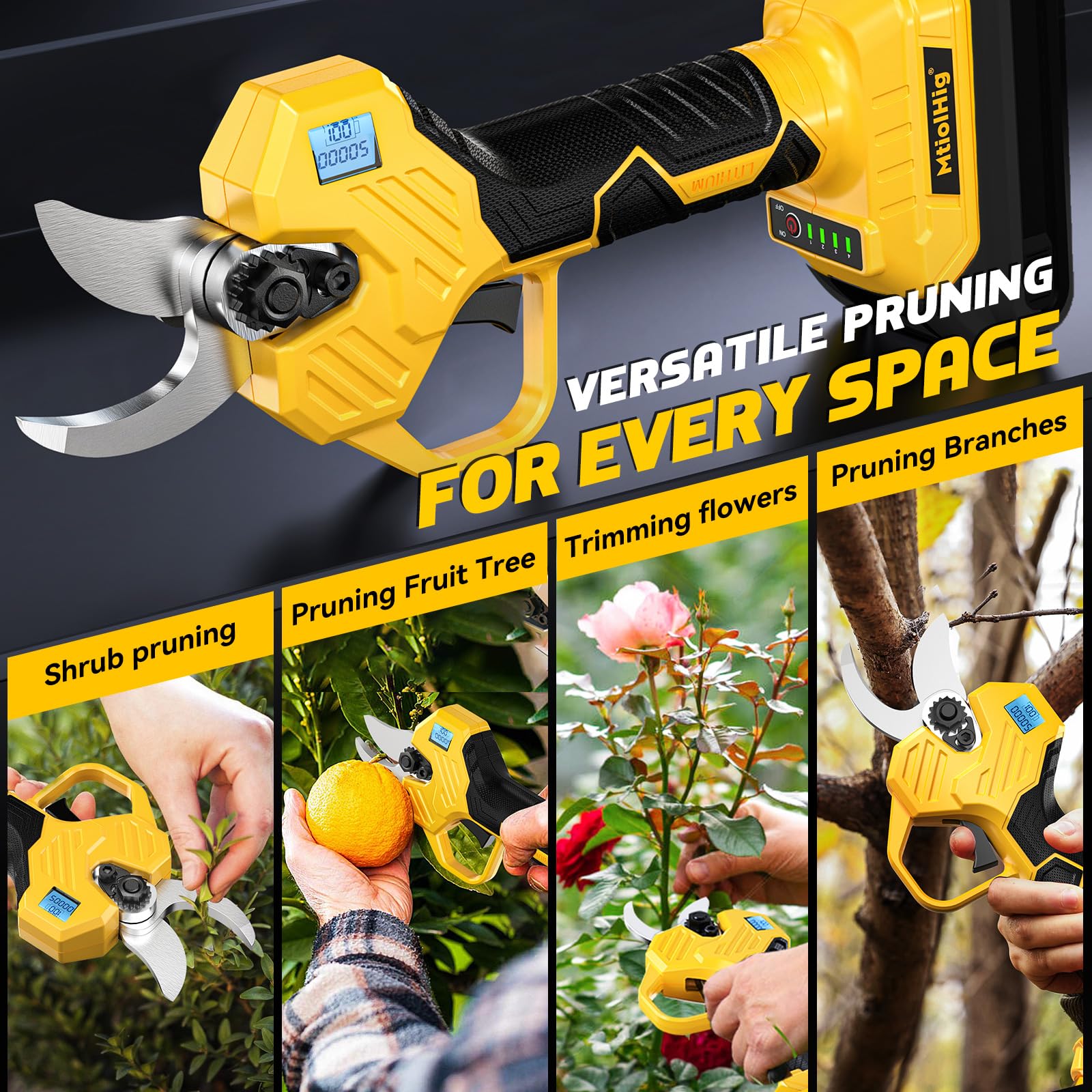 MtiolHig safety lock and LCD display simplify safe operation.