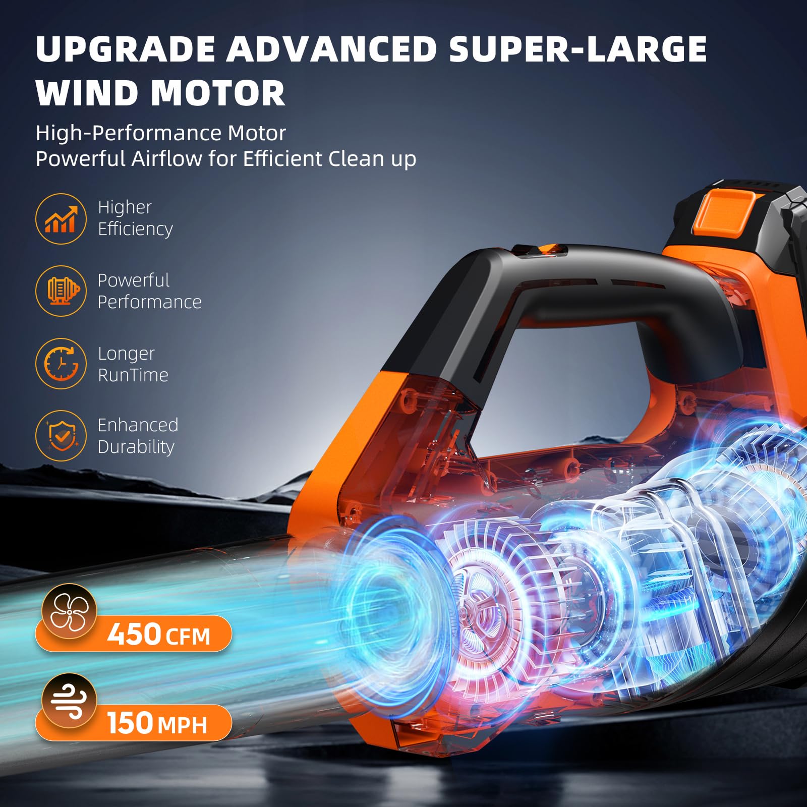MTKOALA leaf blower in action clears leaves with cordless freedom.