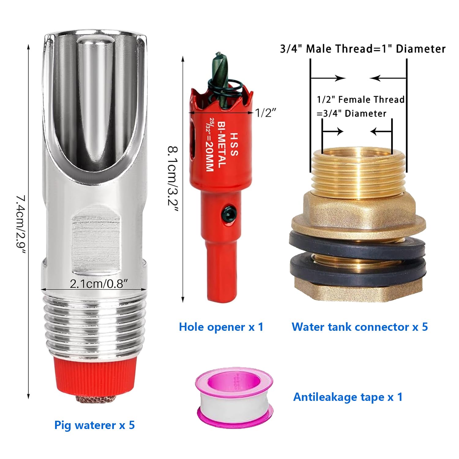 MTKZKAF automatic pig waterer setup on bucket, hands-free drinking for livestock