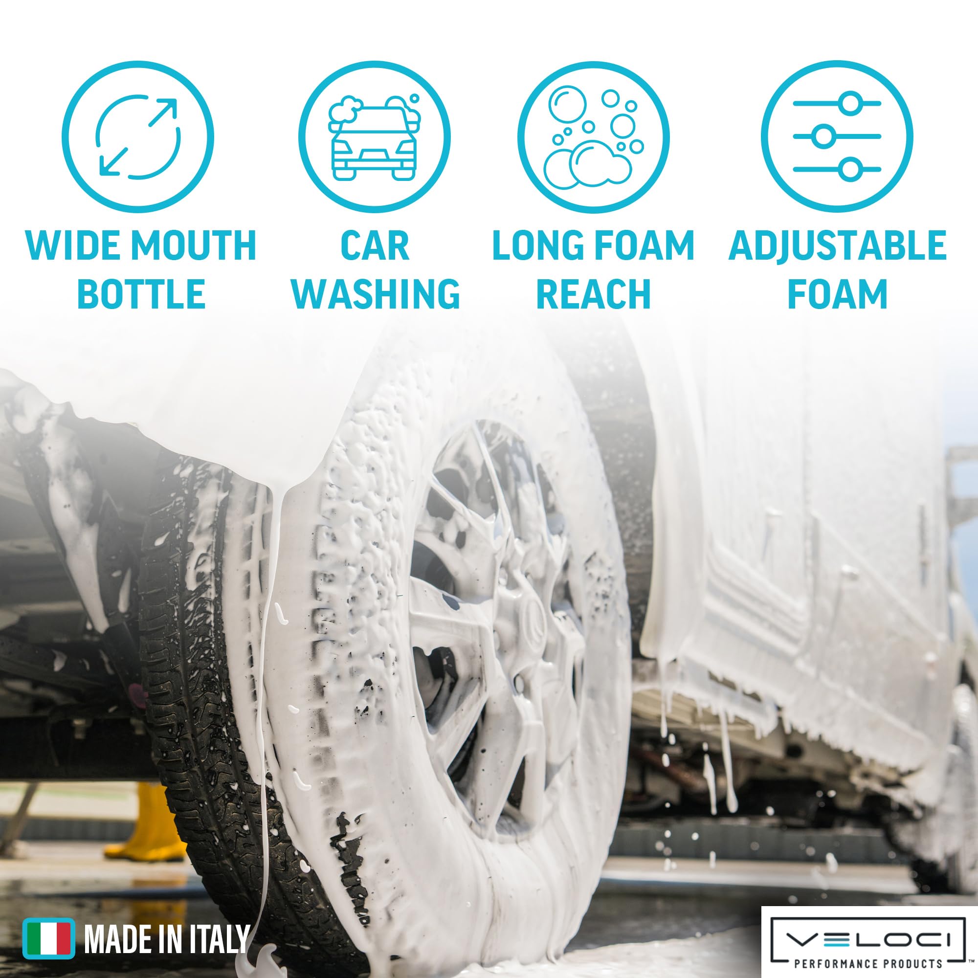 PF22 adjustable nozzle enables vertical or horizontal spray for versatile cleaning.