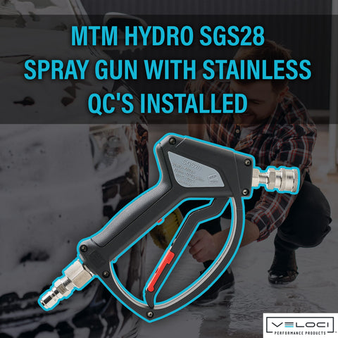 MTM Hydro SGS28 hose swivel reduces tangling during high-pressure cleaning