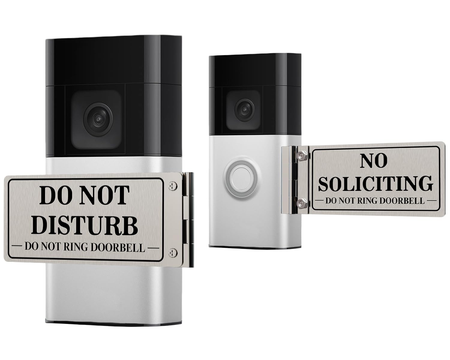 MtMinn metal doorbell cover with no soliciting sign, easy to mount.