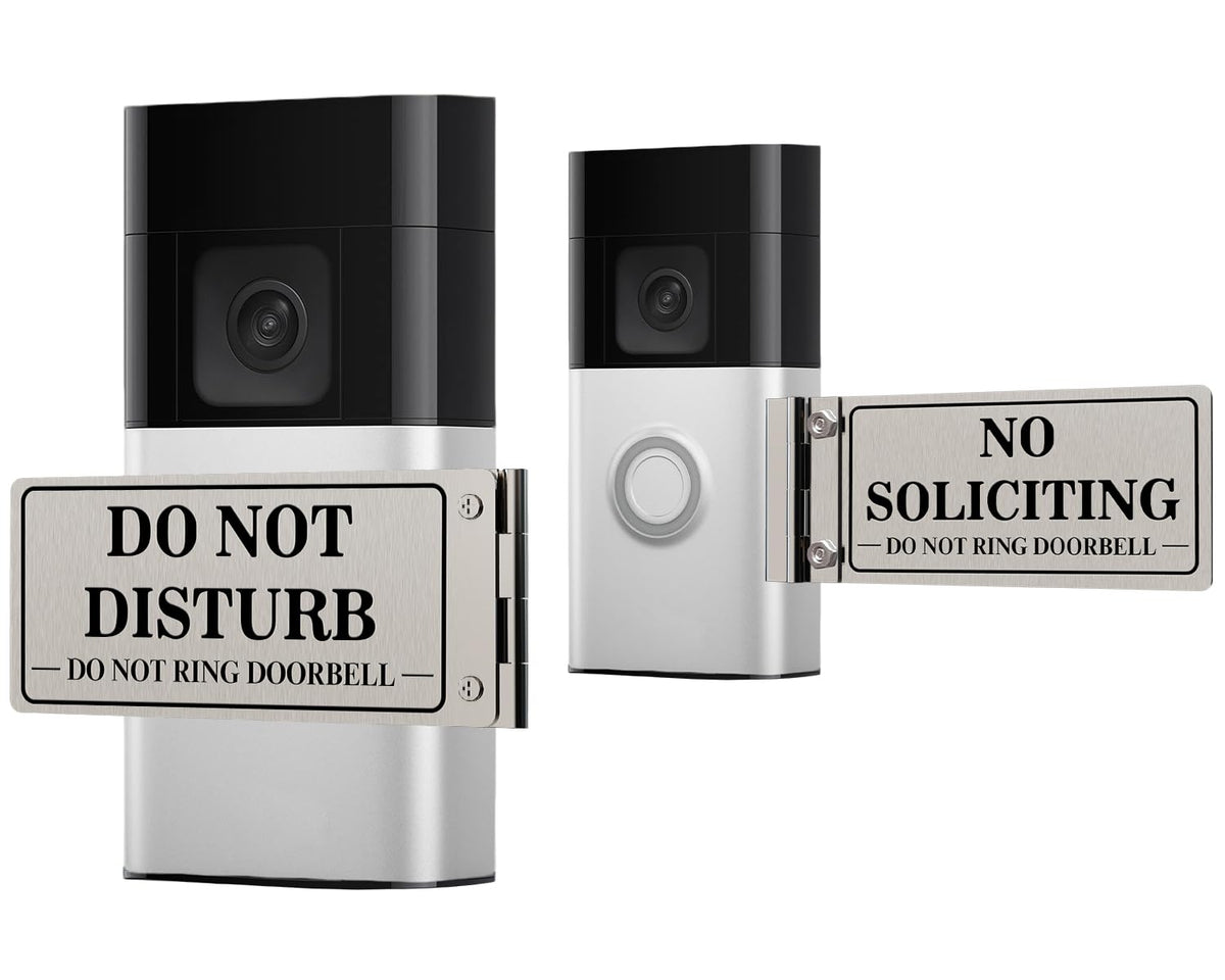 MtMinn metal doorbell cover with no soliciting sign, easy to mount.