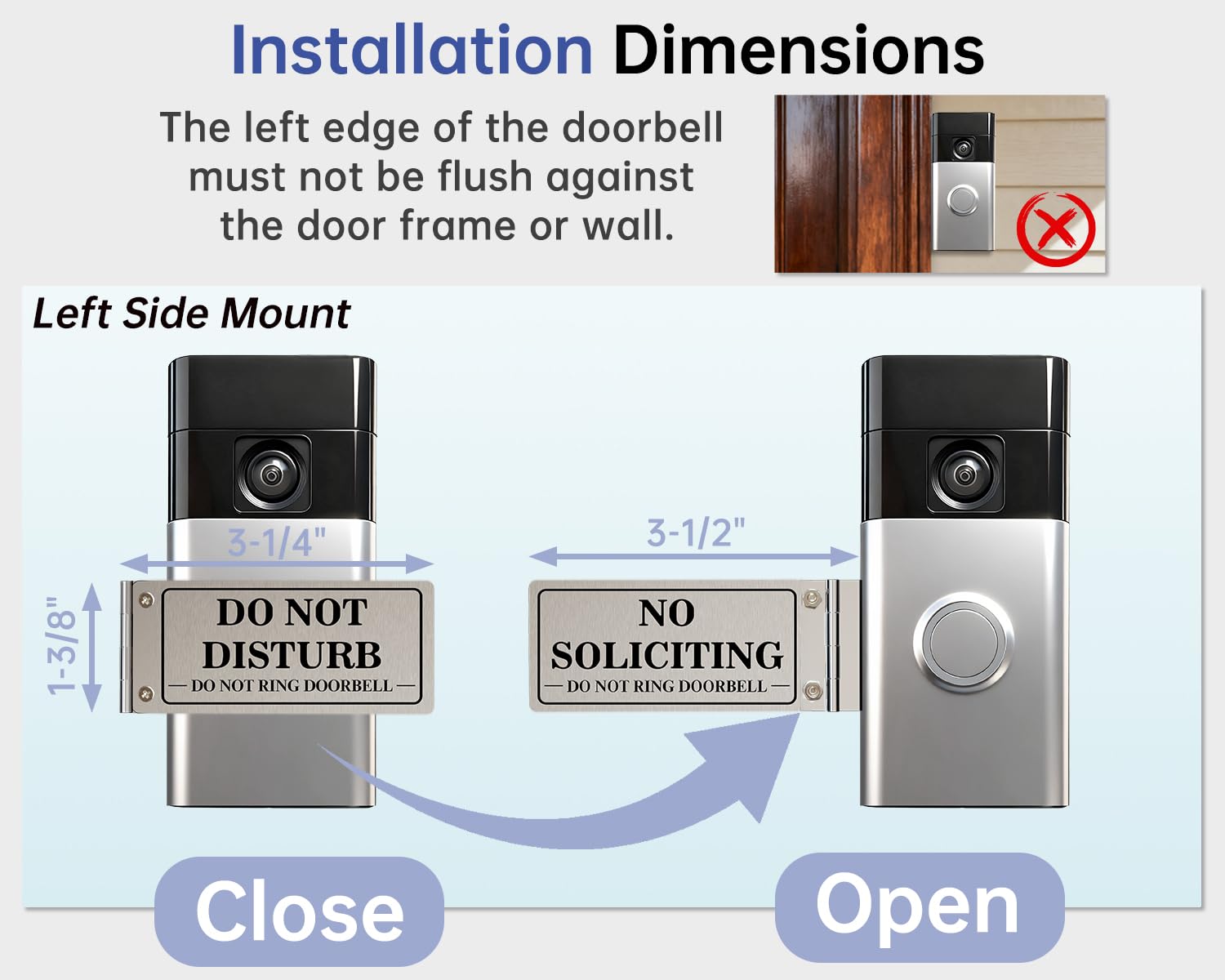 MtMinn universal-fit doorbell cover with peel-and-stick installation for quick setup