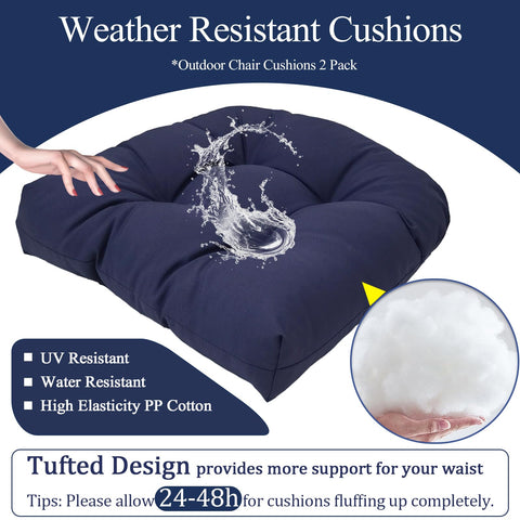 MTMR 19x19x5 inch cushions fit most outdoor chairs for versatile use.