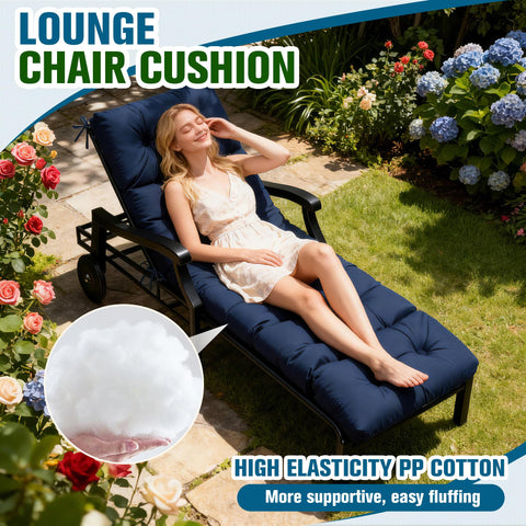 MTMR navy cushion measures 74x22 inches with 4.5-inch thickness.