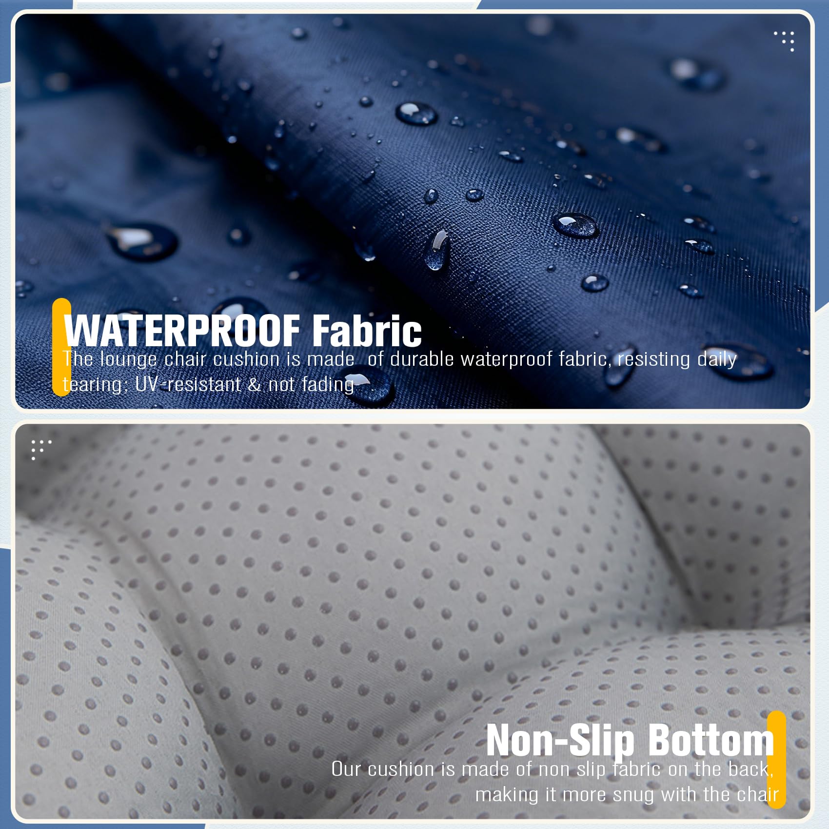 MTMR outdoor cushion is easy to clean with damp cloths and light spot cleaning.