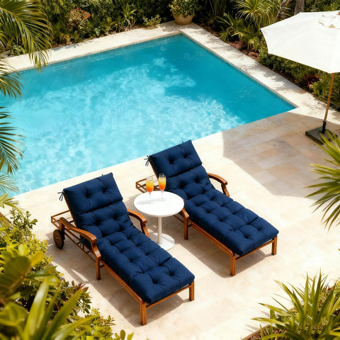 MTMR tufted-design cushion adds stylish support to high-back lounge chairs.