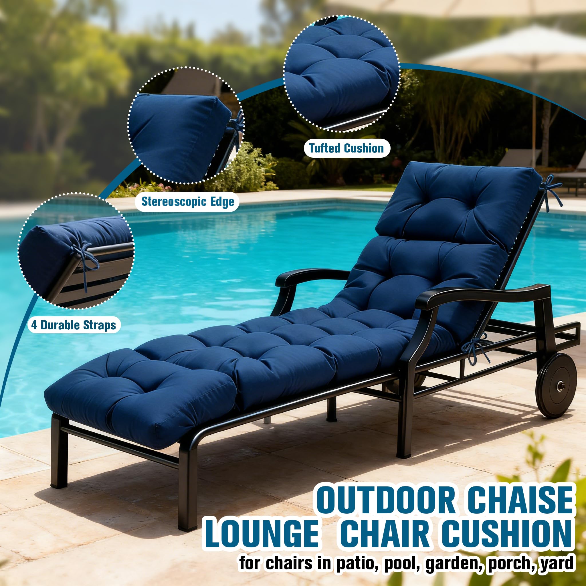 MTMR cushion ideal for poolside, lawn, and wicker furniture use.