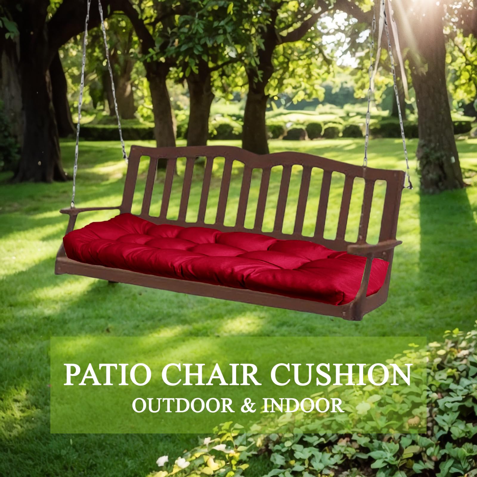 MTMR cleaning-ready bench cushion shown with spot-clean care.