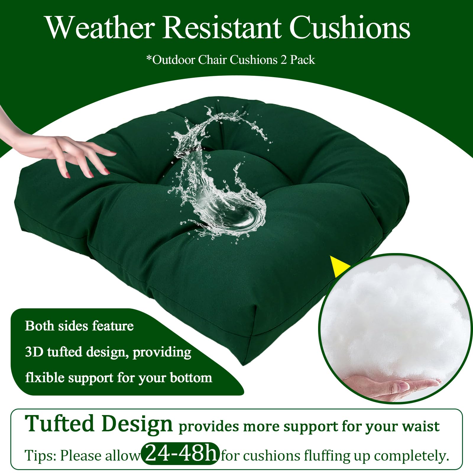 MTMR cushions fit wood, aluminum, wicker, and rattan chairs
