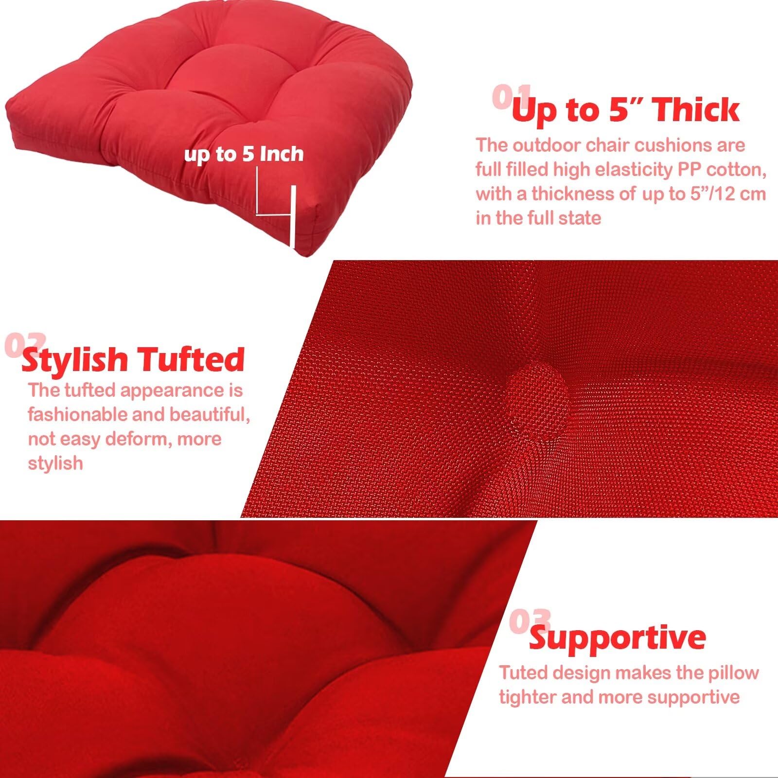 MTMR easy-clean outdoor cushions red simplify maintenance after outdoor use