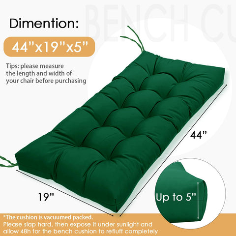MTMR emerald green patio seat cushion adds tufted comfort to wicker furniture