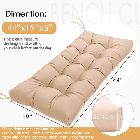 MTMR 44x19 inch cushion adds thick comfort for porch and patio seating.