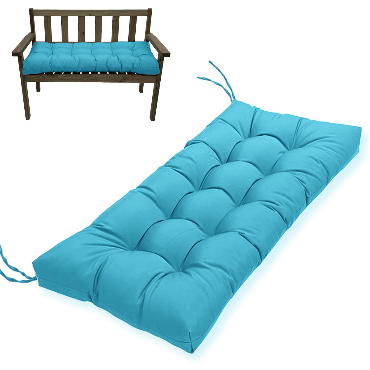 MTMR outdoor bench cushion with waterproof cover for all-weather seating.