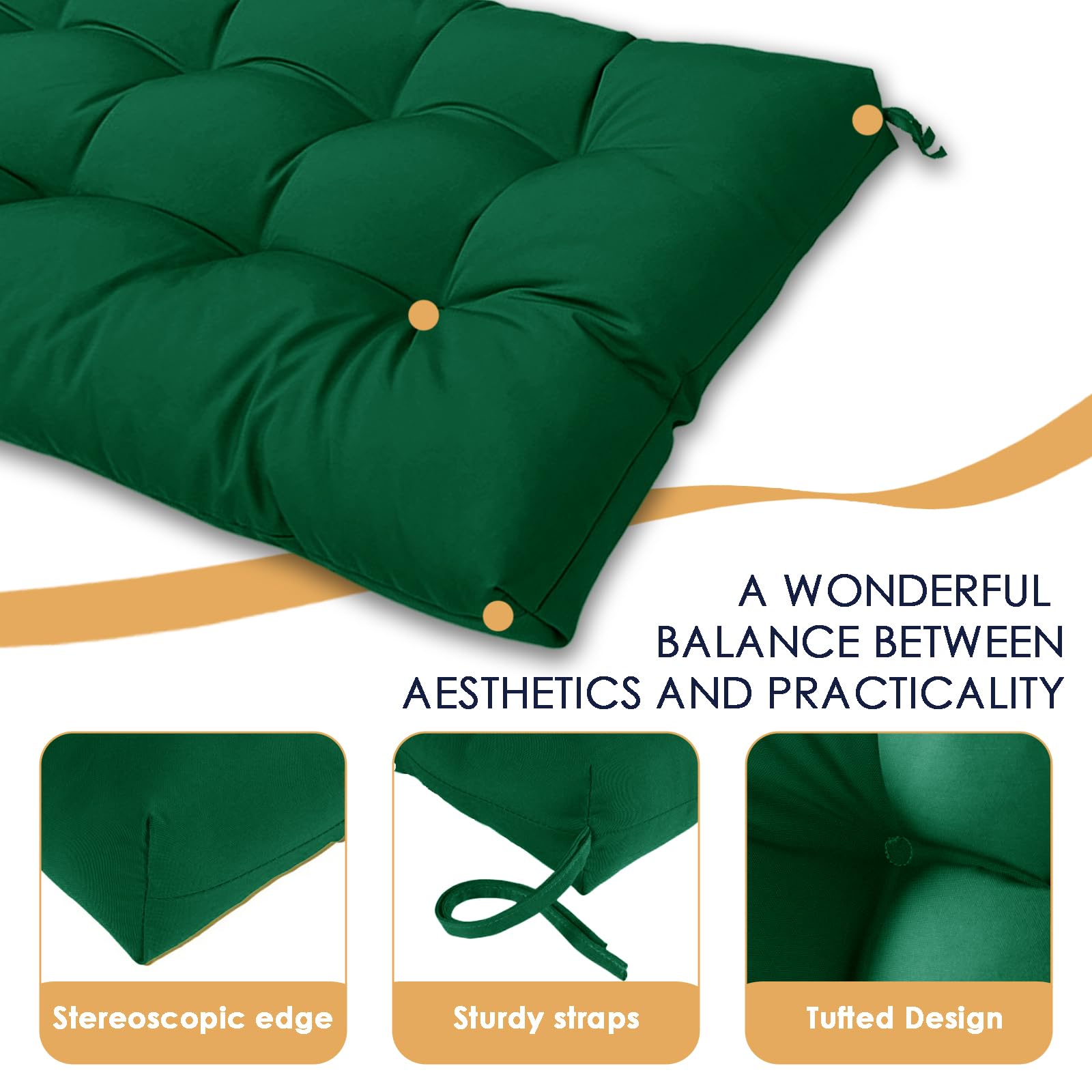MTMR 44x19 inch cushion fits most outdoor benches and lounges