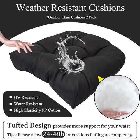 MTMR tufted-design outdoor chair cushions enhance patio aesthetics.