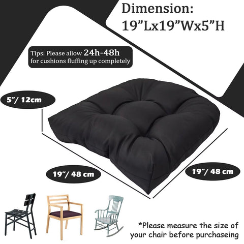 MTMR cushions fit wood, aluminum, wicker, and rattan chairs.