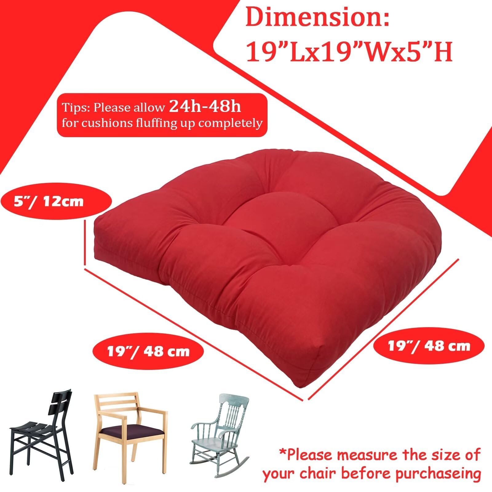 MTMR water-repellent cushions for porch red resist daily wear