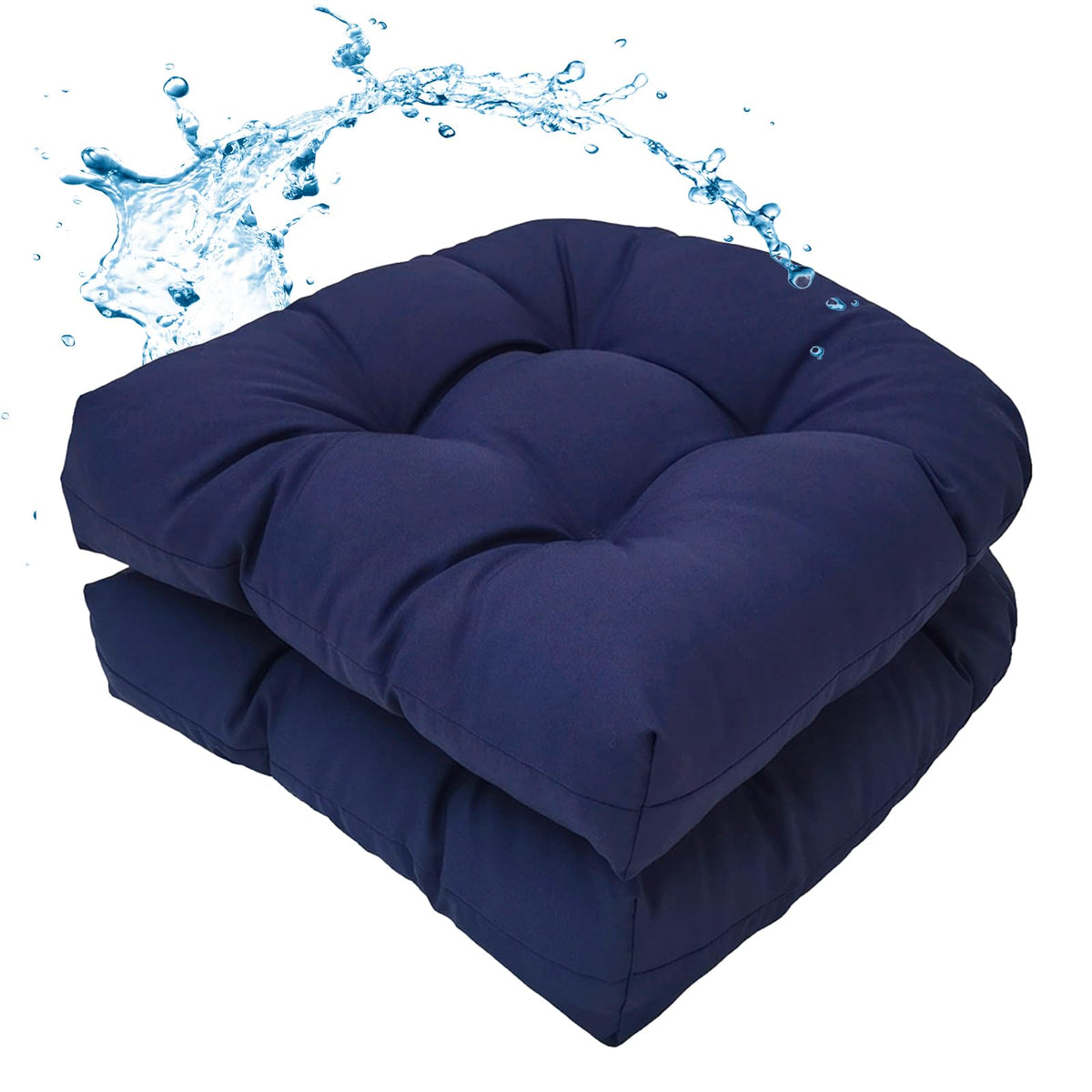 MTMR water-repellent outdoor chair cushions, 19x19, 2-pack for sunny patios.