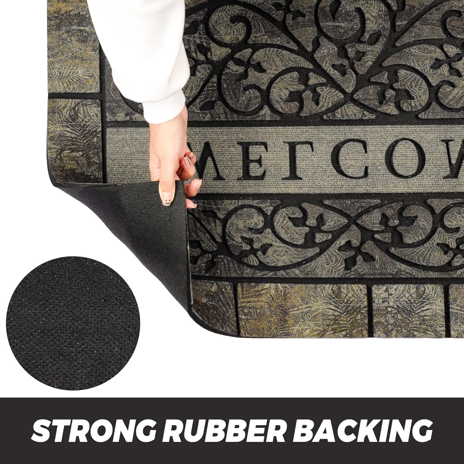 MTOUOCK mud-trapping grooves keep dirt outside the home.