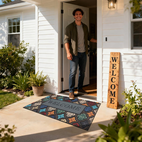 MTOUOCK durable, fade-resistant mat for varied outdoor weather
