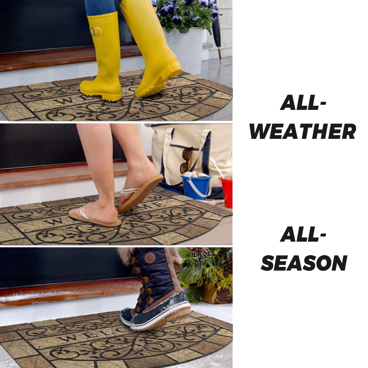 MTOUOCK easy-clean doormat; hose down to remove dirt.