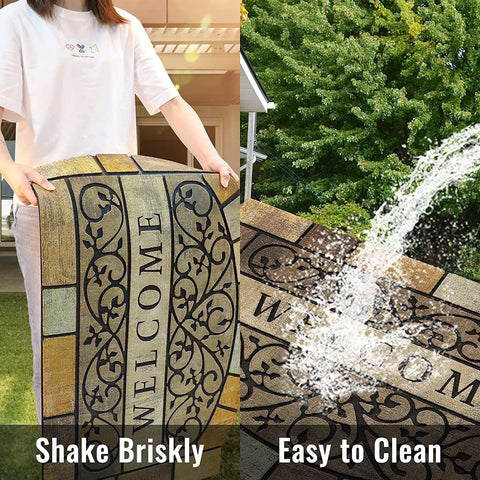 MTOUOCK front-door entrance mat complements outdoor decor while welcoming guests