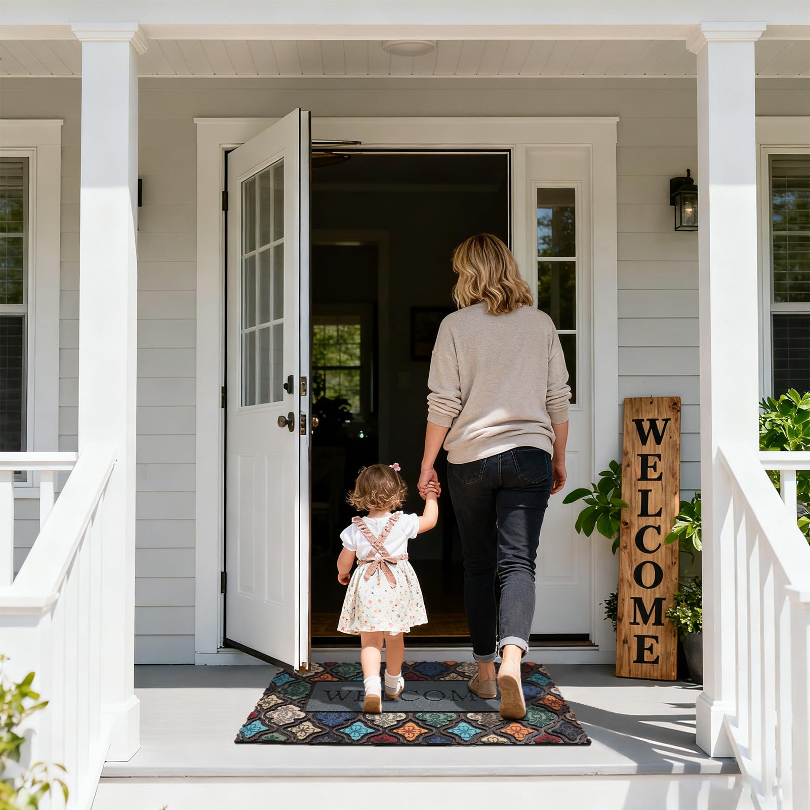 MTOUOCK large 36x24 mat with ample coverage for busy entryways