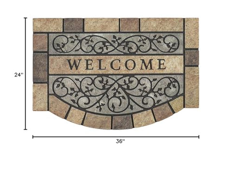 MTOUOCK large welcome mat 36x24 features non-slip rubber backing for stable placement.