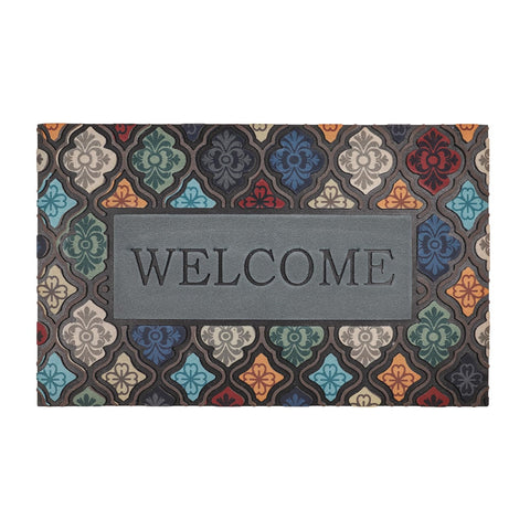 MTOUOCK large welcome mat at front door with 3D channels for stylish entry and dirt control