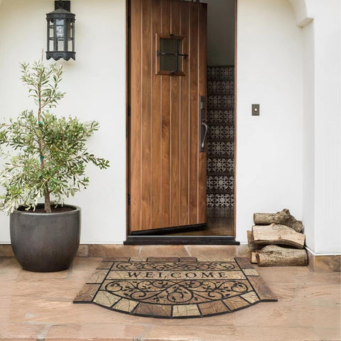 MTOUOCK leaves welcome mat 24x36 enhances curb appeal and entry cleanliness.