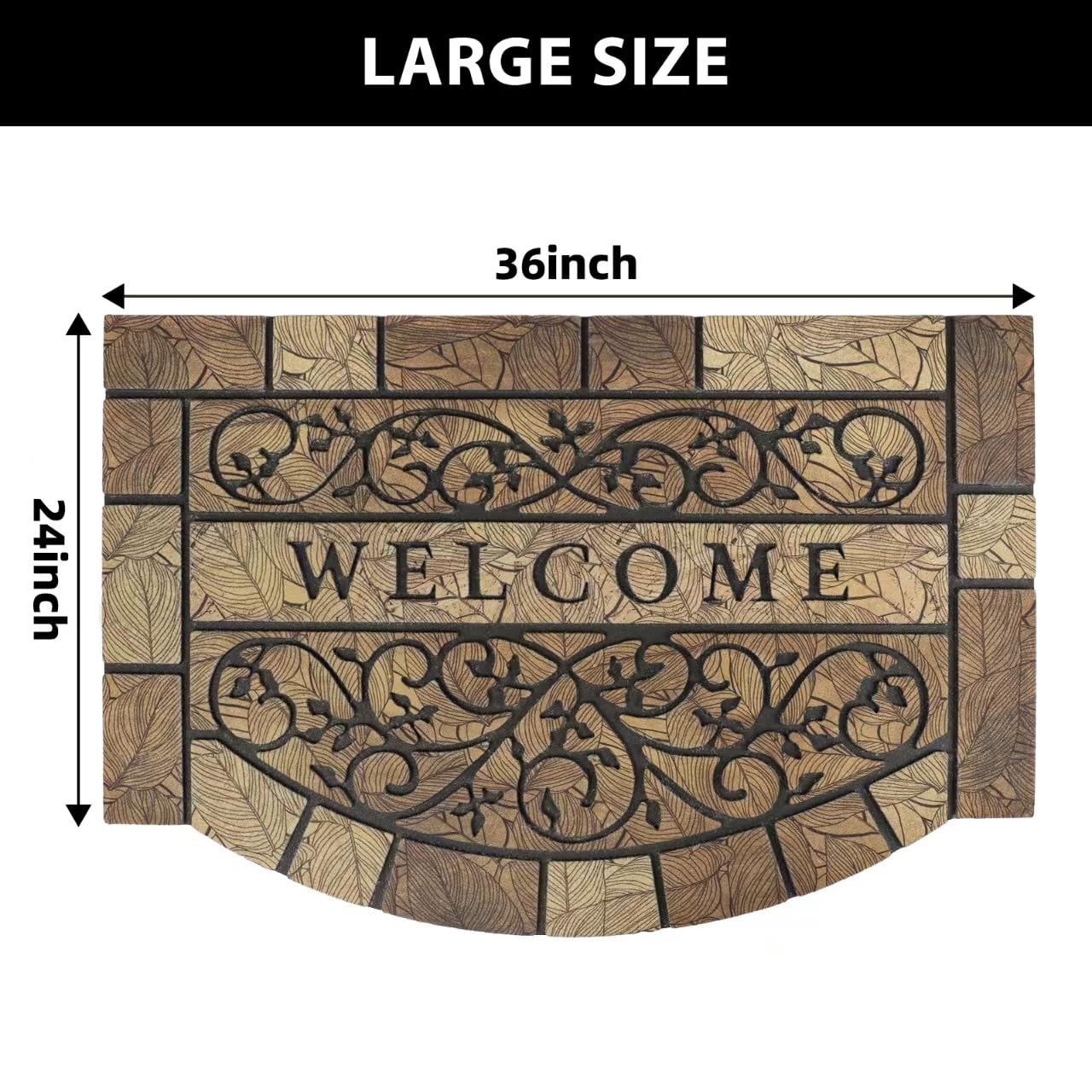 MTOUOCK rubber-backed door mat provides non-slip stability for busy entryways.