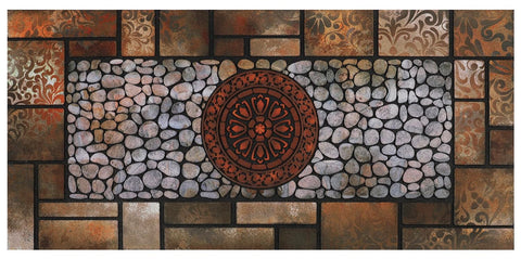 MTOUOCK welcome mat 47x22 at the front door offering weather resilience and easy cleanup.