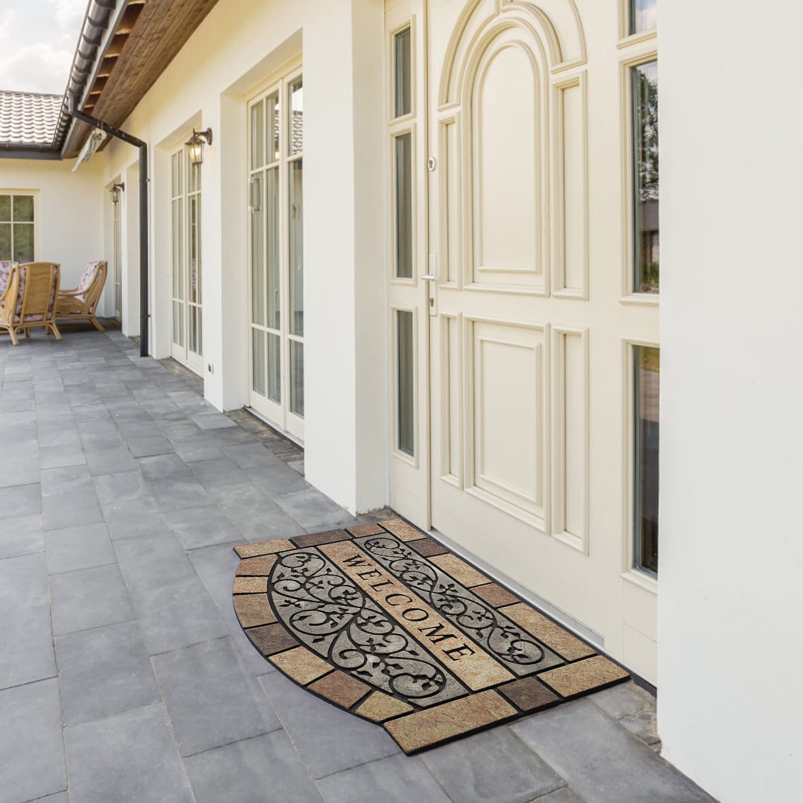 MTOUOCK front-door mat helps keep floors cleaner and drier.