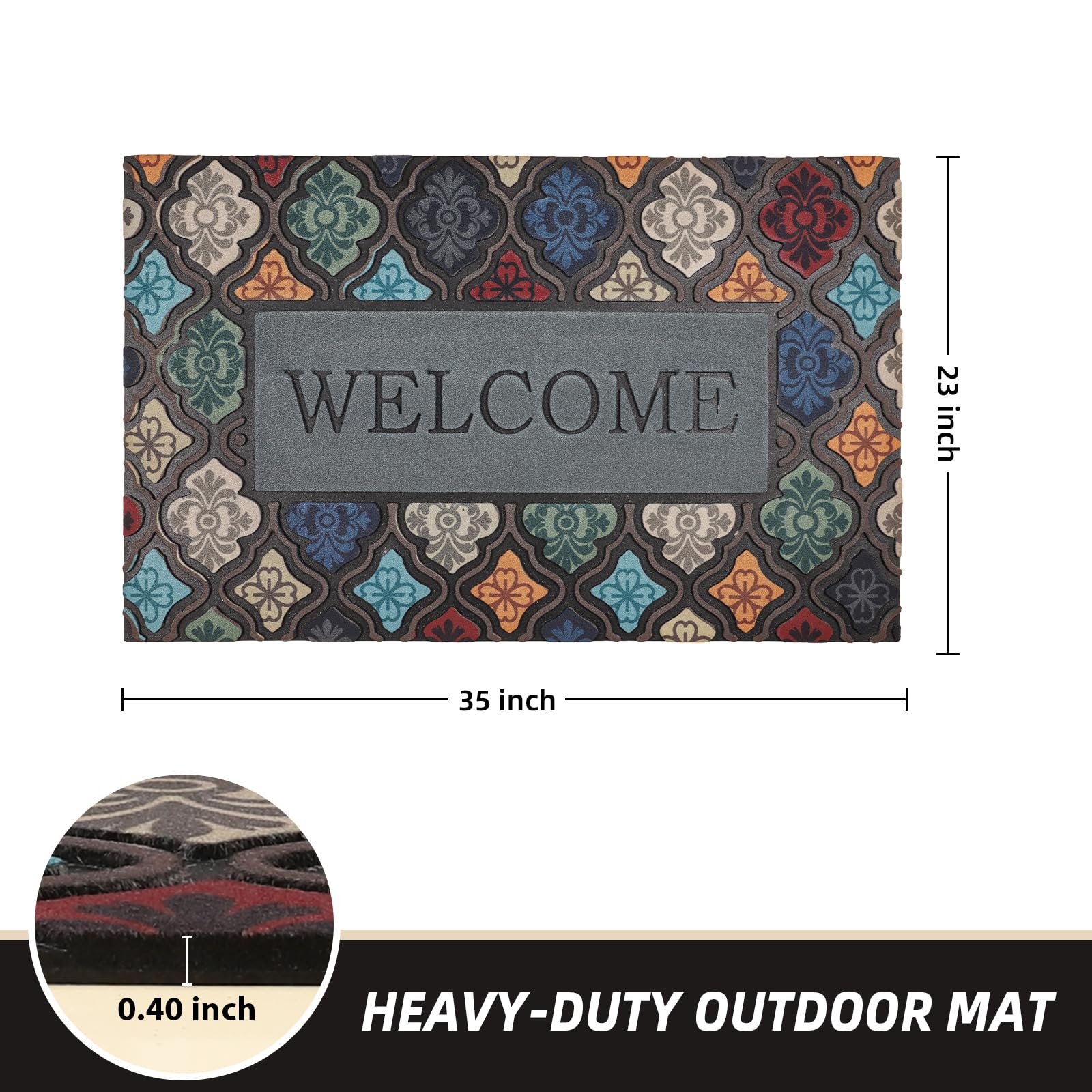 MTOUOCK front-door mat with rubber backing stays in place in rain