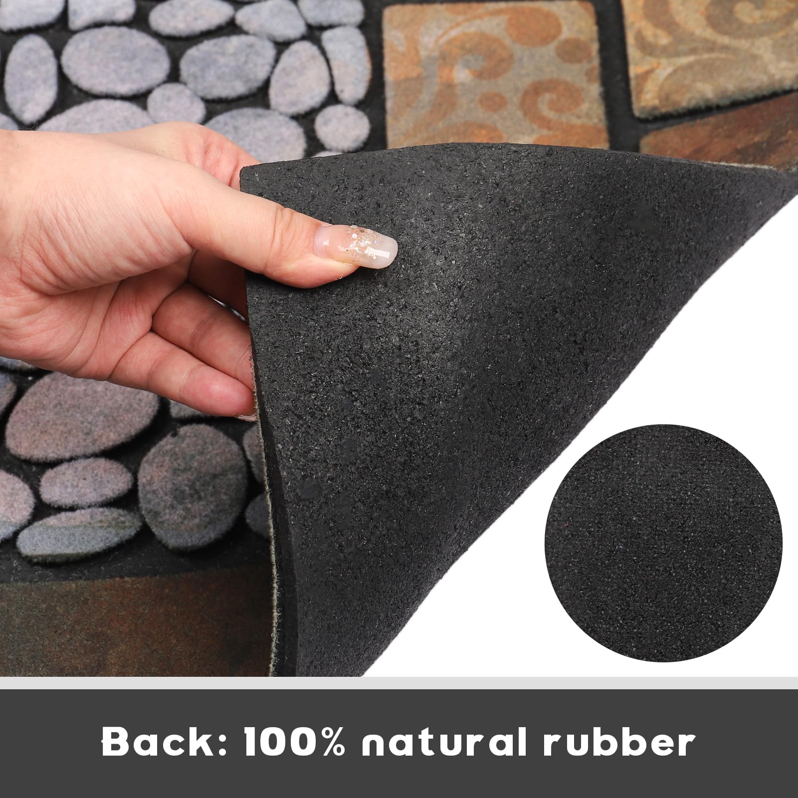 MTOUOCK 47x22 welcome mat catches debris before entering.