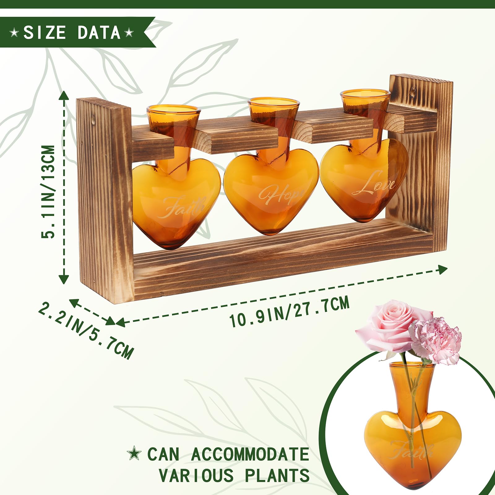 MTsigns heart-shaped vase showcases gift-ready packaging for plant lovers.
