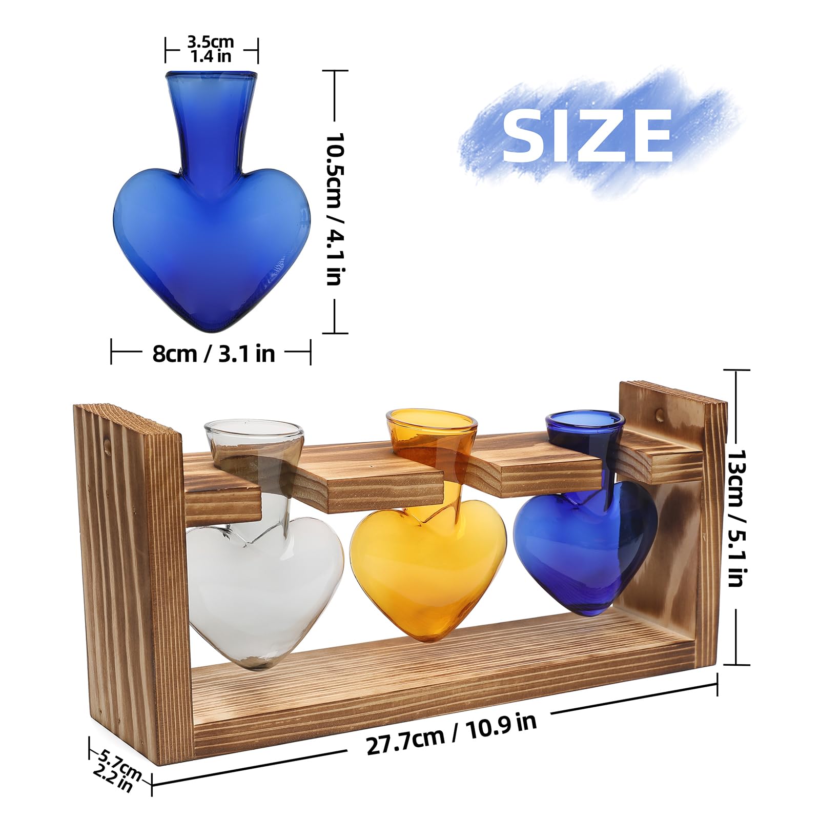 MTsigns heart-shaped vase set ideal gift for gardeners.