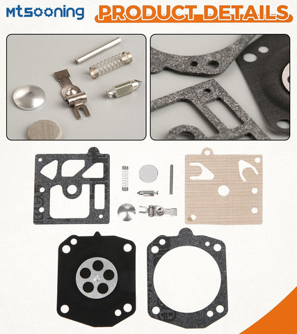 Mtsooning premium diaphragm carb kit provides flexible seals for reliability.