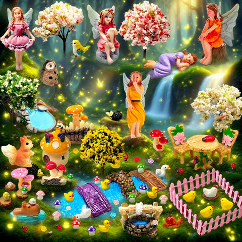 MTWENWENZY multicolor miniatures brighten fairy planters and creative displays.