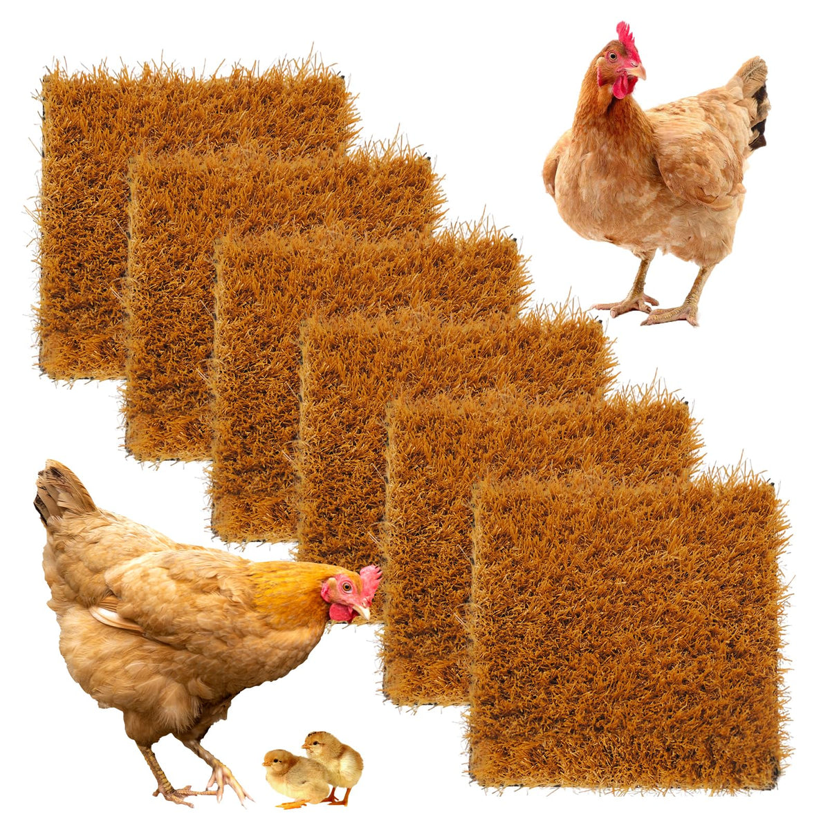MUYG chicken nesting pad 12x12 top view, reusable bedding for a tidier coop