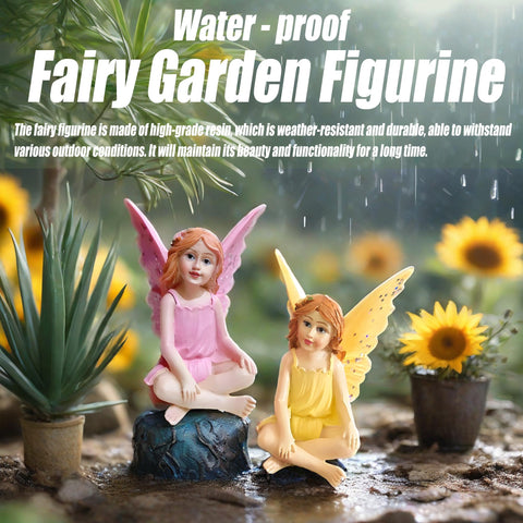 MUAMAX resin fairy figures, two-piece, perfect starter kit for miniature gardens.