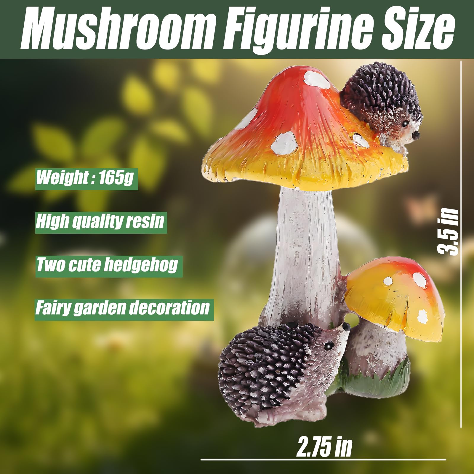 muamax resin mushroom figurine for pots and terrariums.